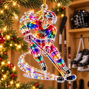 Personalized Hockey Player Acrylic Ornament,Christmas Gift For Hockey Lovers