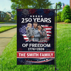 Family Photo Celebrate 250 Years of America Garden Flag