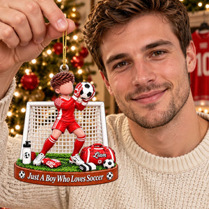Soccer Goalie Gift - Just A Boy/Girl Who Loves Soccer Personalized Christmas Ornament