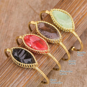 Elegant Amethyst Gold Cuff Bracelet For Her