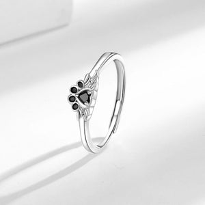 "Angel's Companion"-Paw Wing Ring My Four Legged Angel Is Always Near By