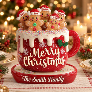 "Merry Christmas" Personalized Family Custom Shaped Acrylic Plaque – Custom Name Holiday Keepsake Gift For Families