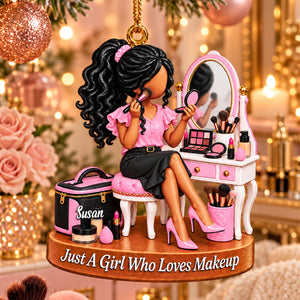 Personalized Makeup Girl Christmas Ornament Gift For Beauty Lover