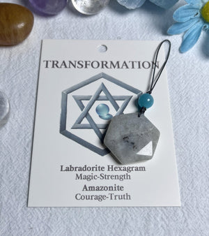 Natural crystal pendant-hexagon star crystal ornament