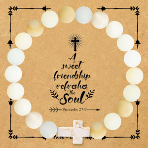 Natural stone cross bracelet