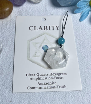 Natural crystal pendant-hexagon star crystal ornament