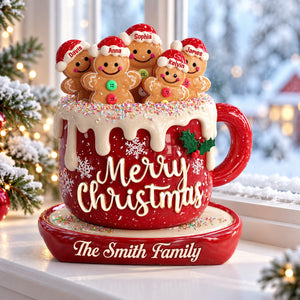 "Merry Christmas" Personalized Family Custom Shaped Acrylic Plaque – Custom Name Holiday Keepsake Gift For Families