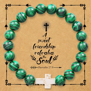 Natural stone cross bracelet