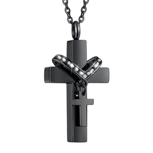 Eternal Embrace Memorial Cross Urn Necklace