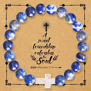 Natural stone cross bracelet