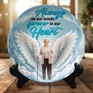Personalized Gifts For Heaven Round Plate Always On Our Minds Forever In Our Hearts