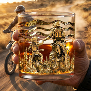Personalized Gift For Dad – Dirt Bike Round Glass