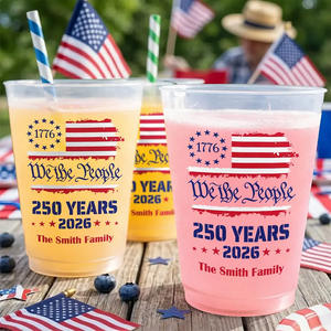 We The People 250 Years 1776 - Family Personalized Frosted Cups