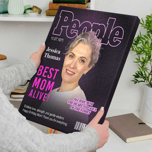 People Magazine Cover Gift For Mom, Custom Mom Photo Canvas, Personalized Mother Gift, Unique Gift for Mom