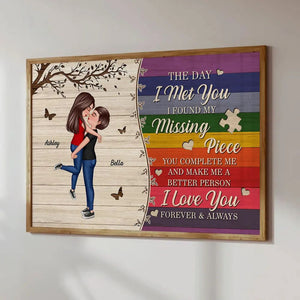 The Day I Met You Couple LGBT Personalized Poster, Pride Month Gift