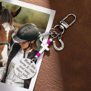 Personalized Cross Horseshoe Horse Saddle Beads Charm With Name