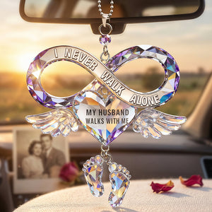 I NEVER WALK ALONE Personalized Infinity Love Keepsake Ornament