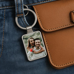 Personalized Photo Keychain Anniversary Gift, Unique Couples Gift