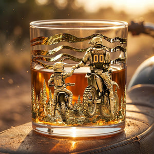 Personalized Gift For Dad – Dirt Bike Round Glass