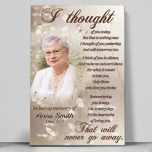 Custom Photo I Thought Of You Today - Personalized Customized Canvas