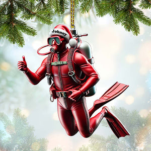 Custom Name Scuba Diving Ornament Personalized Ornament Christmas Gift for Diver