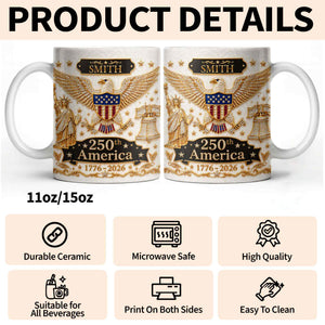 America Patriotic Eagle Personalized Custom Coffee Mug