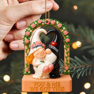 You & Me We Got This, Heart And Roses, Personalized Custom Wood Ornament, Gift For Couples