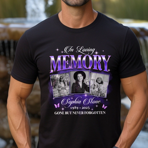Custom Photo In Loving Memory Sympathy Gift Loss Of Loved One - Personalized Photo Memorial T Shirt
