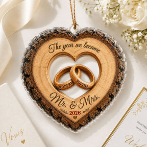 Together Forever Couple Anniversary - Personalized Acrylic Ornament - Heartfelt Gift for Her, for Him