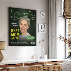 People Magazine Cover Gift For Mom, Custom Mom Photo Canvas, Personalized Mother Gift, Unique Gift for Mom