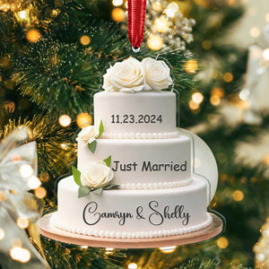 Wedding Cake Personalized Christmas Ornament, Wedding Christmas Ornament