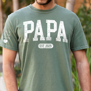 Personalized Papa T Shirt With Est Year, Gift for Papa,dad,grandpa