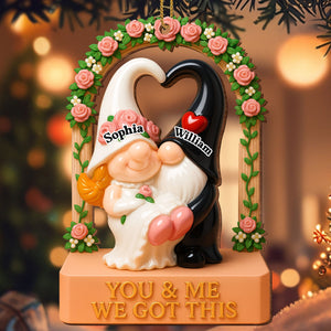 You & Me We Got This, Heart And Roses, Personalized Custom Wood Ornament, Gift For Couples