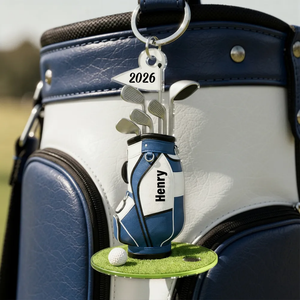 Colorful Golf Bag - Personalized Acrylic Golf Bag Keychain - Gift for Golf Lovers