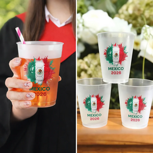 Country Flags Soccer Ball Personalized Frosted Cups