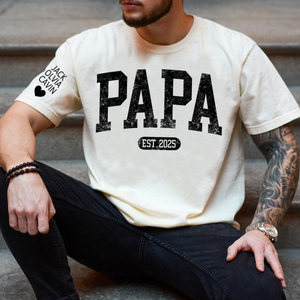 Personalized Papa T Shirt With Est Year, Gift for Papa,dad,grandpa