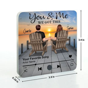 Romantic Couple Hand-in-Hand Acrylic Music Magnet & More – Personalized Anniversary & Valentine's Gift for Couples