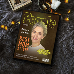 People Magazine Cover Gift For Mom, Custom Mom Photo Canvas, Personalized Mother Gift, Unique Gift for Mom