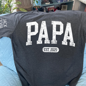 Personalized Papa T Shirt With Est Year, Gift for Papa,dad,grandpa