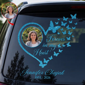 Memorial Gift For Loss Of Loved One β Personalized Decal "Forever In My Heart"