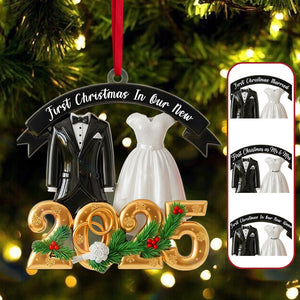 Christmas Couple Acrylic Ornament - Personalized Gift For Couple