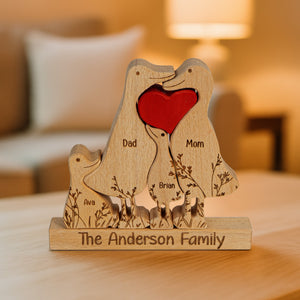 Meet Your Quirky Duck Family - Personalized Wooden Duck Family Puzzle