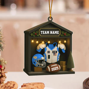 Personalized American Football Christmas House Ornament