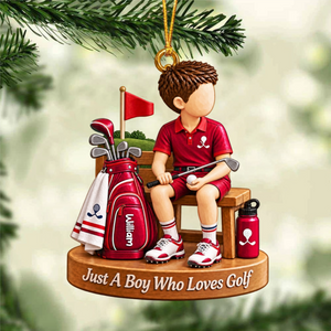 Personalized Golf Boy Golf Girl Christmas Ornament