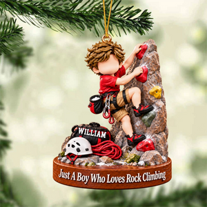 Personalized Rocking Climbing Boy Rocking Climbing Girl Christmas Ornament