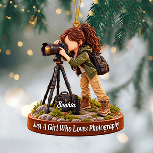 Just A Boy Who Loves Photography Personalized Christmas Ornament Gift for Photographer