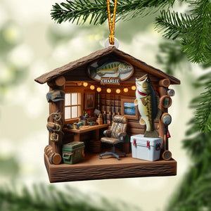 Love Fishing - Fishing Tool Cabin Personalized Fishing Ornament