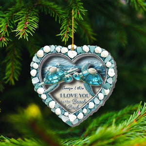 I Love You To The Beach & Back - Turtle Sea Glass Personalized 2-Layer Acrylic Ornament