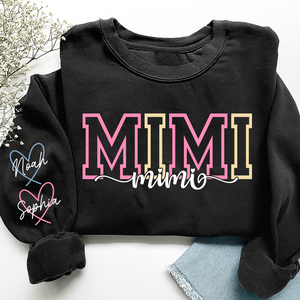 Personalized Grandma Name Sweatshirt, Warm Gift for Grandma And Grandchild