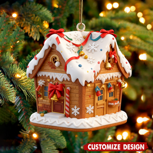Snowman, Deer, Christmas Tree, Stockings, Snow House - Personalized Christmas Ornament Decorations Collection